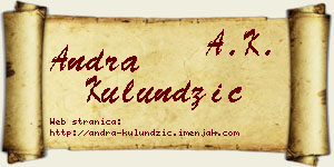 Andra Kulundžić vizit kartica